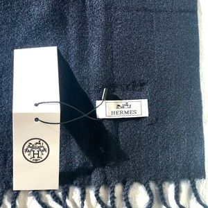 Hermes Black Scarf (Muffler)